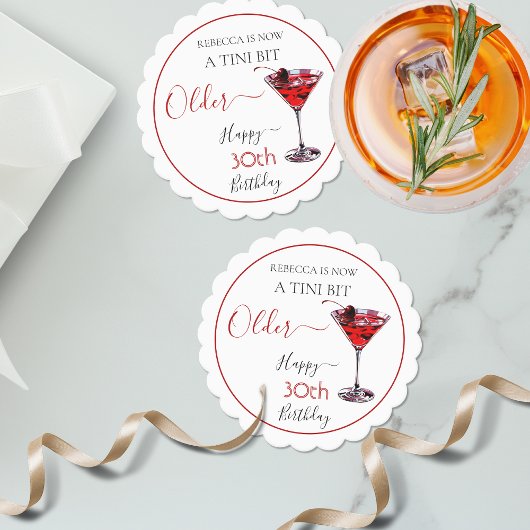 Kersencocktail Een tini beetje Oudere Verjaardag Kartonnen Onderzetters