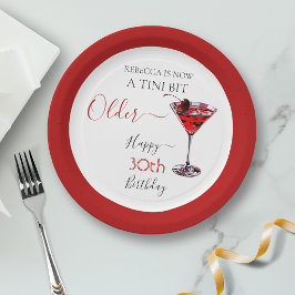 Kersencocktail Een tini beetje Oudere Verjaardag Papieren Bordje