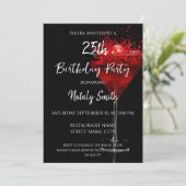 Kersencocktail op zwart kaart (Staand voorkant)