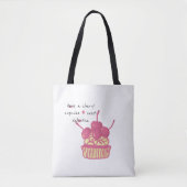 Kersencupcake Valentijn – Handgetekend dessert Tote Bag (Voorkant)