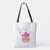 Kersencupcake Valentijn – Handgetekend dessert Tote Bag (Achterkant)