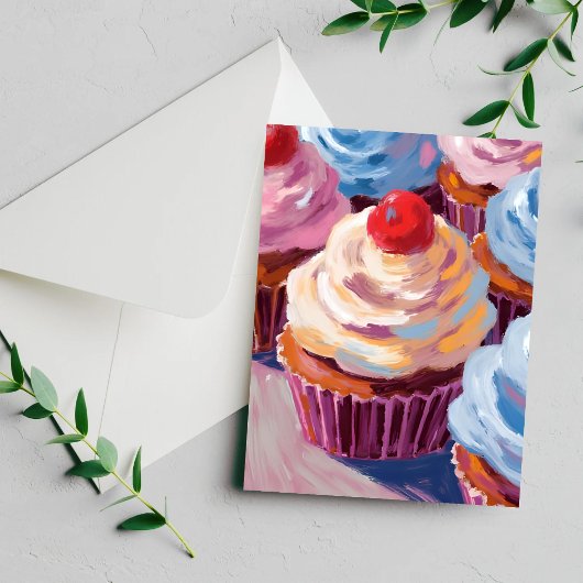 Kersencupcakes Gefeliciteerd Verjaardags Schilderi