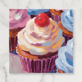 Kersencupcakes Gelukkige Verjaardagsfeestje Bedankjes Labels