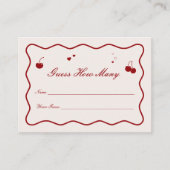 Kersenfeestje Shower Raad Hoeveel spel  Informatiekaartje (Voorkant)