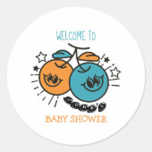 Kersenfruit Cartoon Patroon Ronde Sticker (Voorkant)