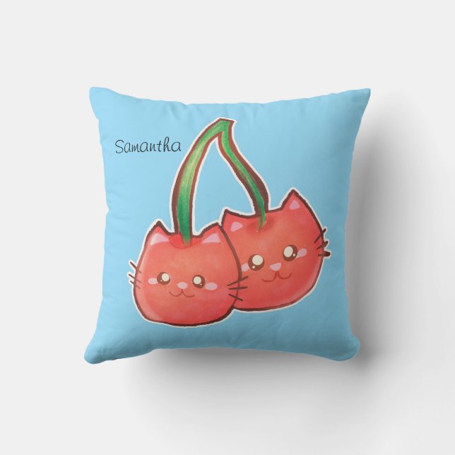 Kersenfruitkatten Kussen (Achterkant)