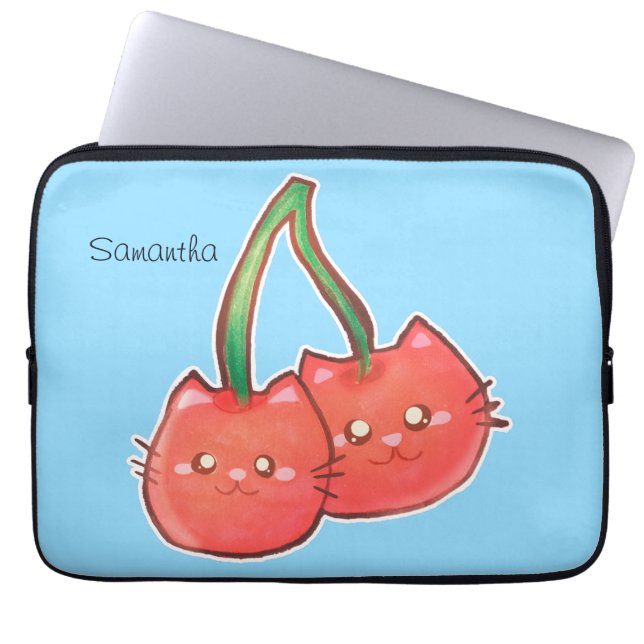 Kersenfruitkatten Laptop Sleeve (Voorkant)
