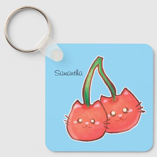 Kersenfruitkatten Sleutelhanger (Voorkant)