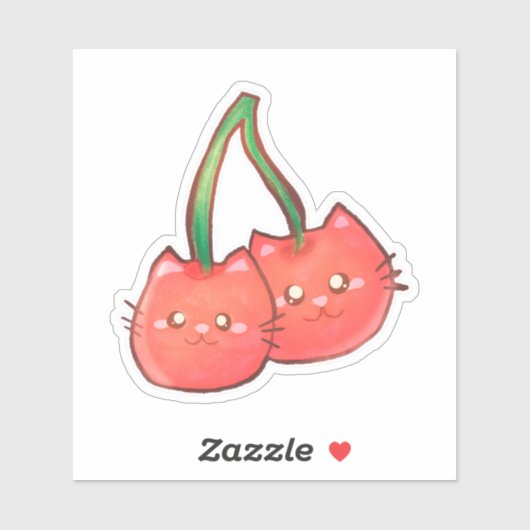 Kersenfruitkatten Sticker (Vel)