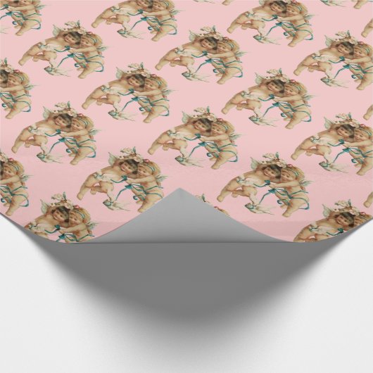 Kersengels verpakkingspapier cadeaupapier (Hoek)