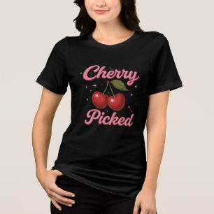 Kersengeplukte Roze Glans Retro Glamour Tri-Blend Shirt