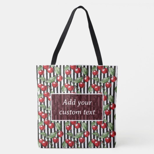  kersengestreepte Canvas tas (Voorkant)