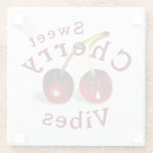 Kersenglas Onderzetter Glazen Onderzetter (Achterkant)