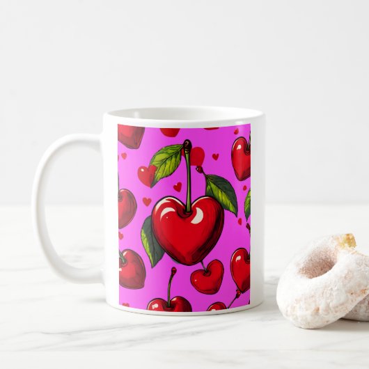 Kersenharten Koffiemok (Met donut)