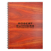 Kersenhout Aangepaste Typografie Notitieboek (Voorkant)