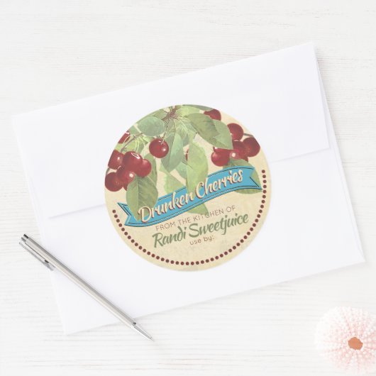  kersenjam bewaart huisconservenlabel ronde sticker (Envelop)