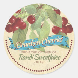 kersenjam bewaart huisconservenlabel ronde sticker