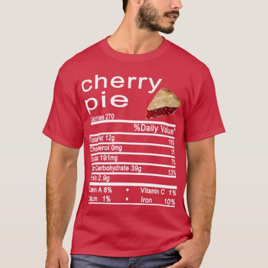 kersenkaart Nutrition Facts Funny Thanksgiving T-shirt (Voorkant)