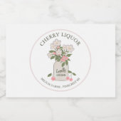 Kersenlikeur zelfgemaakt likeurfles etiket (Enkel label)