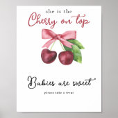 Kersenlucht baby shower Baby's zijn zoet Poster (Voorkant)
