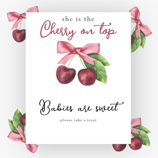 Kersenlucht baby shower Baby's zijn zoet Poster