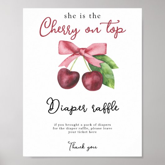 Kersenlucht baby shower Luierspel loterij spel Poster (Voorkant)