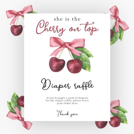 Kersenlucht baby shower Luierspel loterij spel Poster