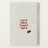 Kersenmeisje minimalistische kunst notitieboek (Achterkant)