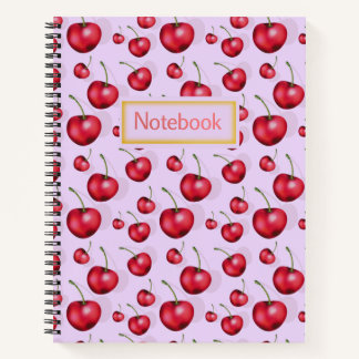Kersennotitieboek Roze Esthetisch Zoet Fruitpatroo Notitieboek