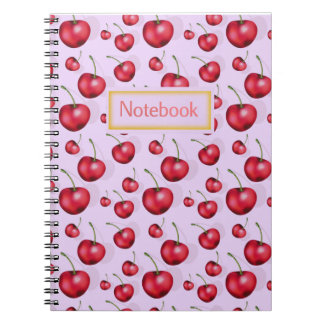 Kersennotitieboek Roze Esthetisch Zoet Fruitpatroo Notitieboek