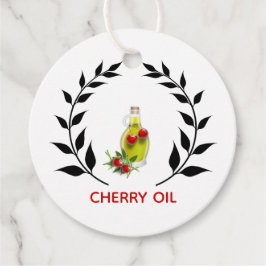 Kersenoliefles zelfgemaakte kookproducten bedankjes labels