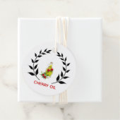 Kersenoliefles zelfgemaakte kookproducten bedankjes labels (In situ)