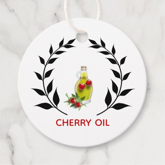 Kersenoliefles zelfgemaakte kookproducten bedankjes labels (Voorkant)