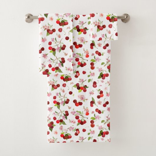 Kersenpatroon 1 bad handdoek (Insitu)