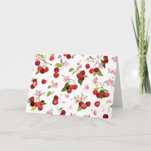 Kersenpatroon 1 bedankkaart (Voorkant)