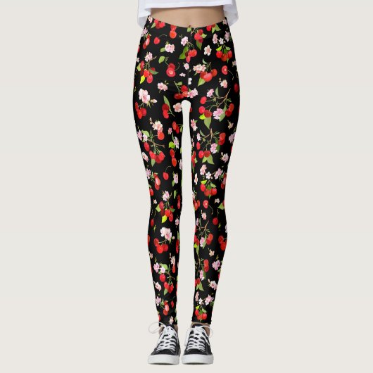 Kersenpatroon 1 leggings (Voorkant)