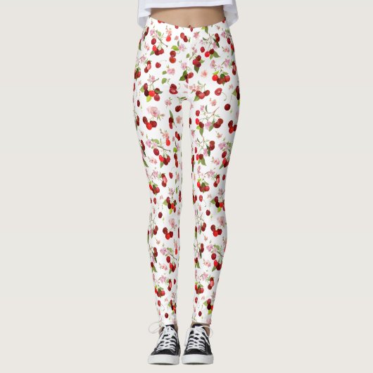 Kersenpatroon 1 leggings (Voorkant)