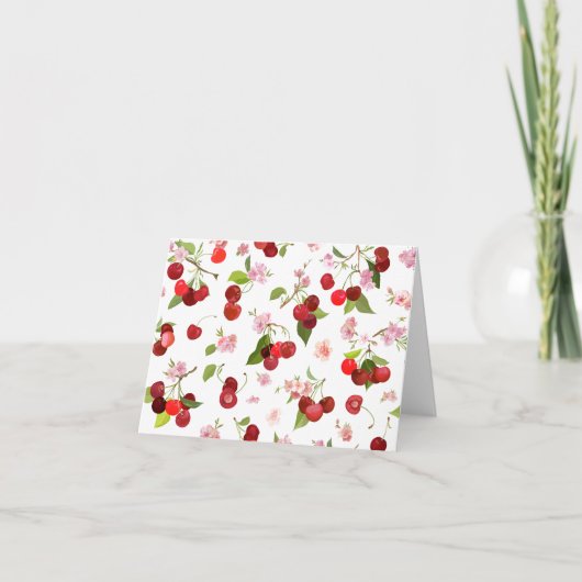 Kersenpatroon 1 notitiekaartje (Voorkant)