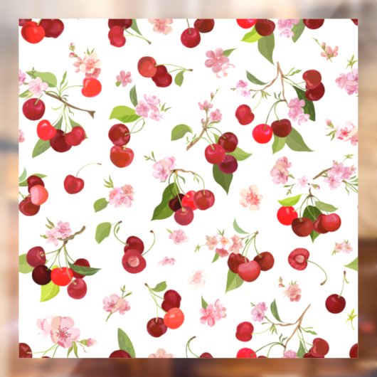 Kersenpatroon 1 raamsticker (Vel 2)