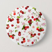 Kersenpatroon 1 ronde button 7,6 cm (Voorkant)