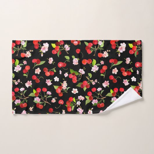 Kersenpatroon 2 bad handdoek (Handdoek)