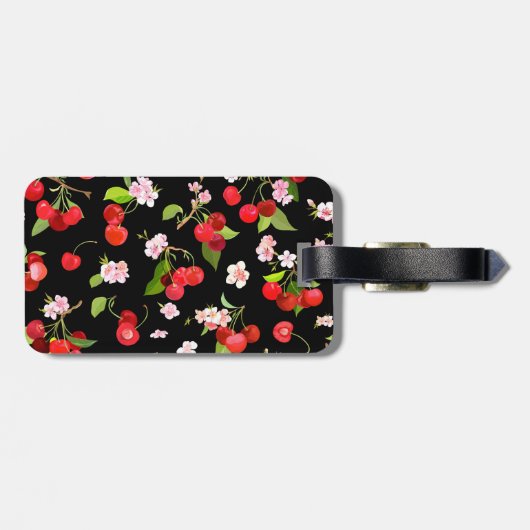 Kersenpatroon 2 bagagelabel (Achterkant horizontaal)