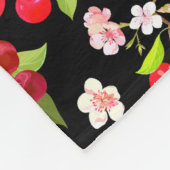 Kersenpatroon 2 fleece deken (Hoek)