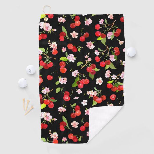 Kersenpatroon 2 golfhanddoek (Insitu)