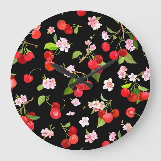 Kersenpatroon 2 grote klok (Voorkant)