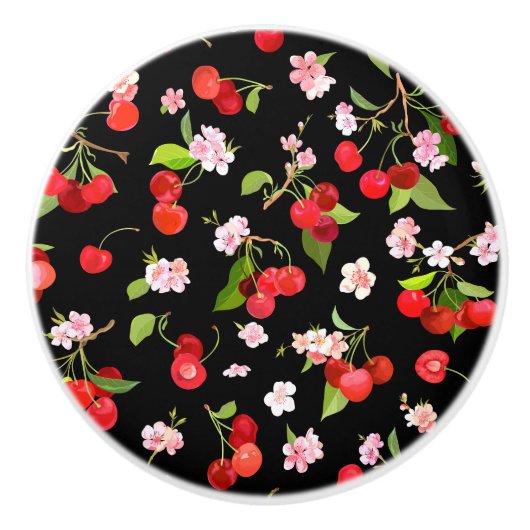 Kersenpatroon 2 keramische knop (Voorkant)