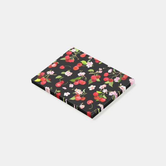 Kersenpatroon 2 post-it® notes (Schuin)