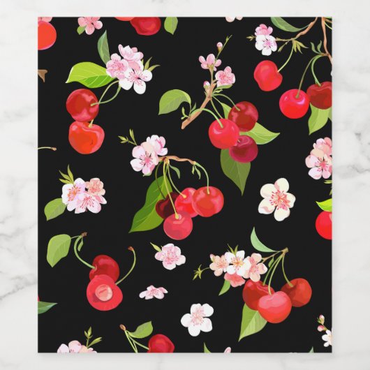 Kersenpatroon 2 wijn etiket (Enkel label)