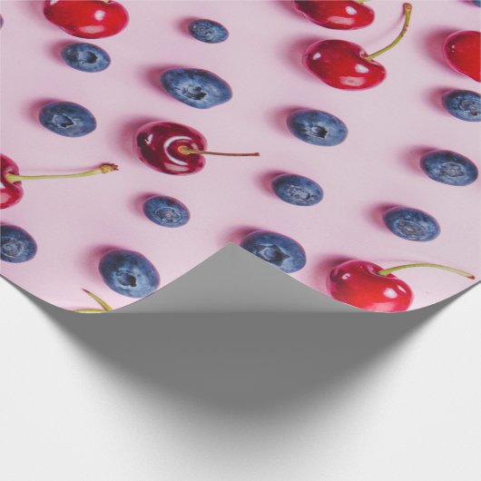 kersenpatroon cadeaupapier (Hoek)