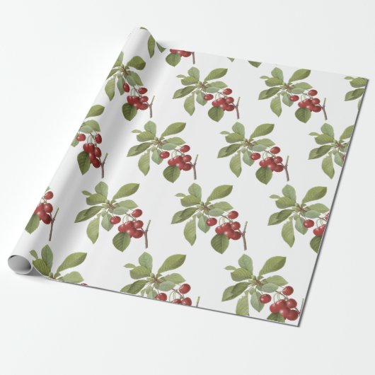 Kersenpatroon Cadeaupapier (Uitgerold)
